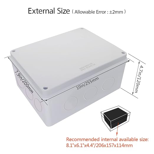 LeMotech Junction Box, Electrical Box IP65 Water Resistant Dustproof ABS - Image 2