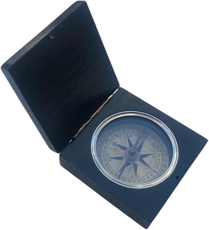 Lewis and Clark Expedition Nautical Compass, Handmade Black Rose Wooden and - Image 6