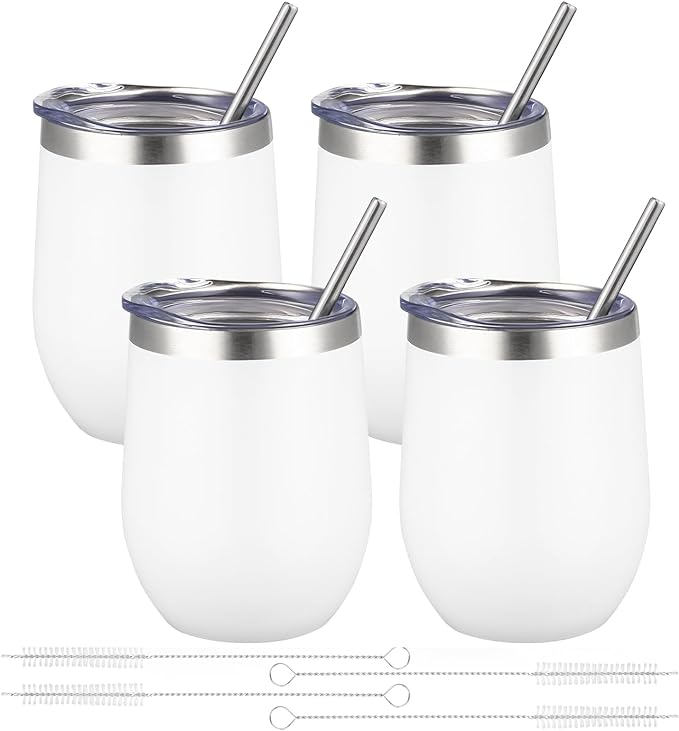 12oz/4 Pack Wine Tumbler Glasses by YEBTSLife