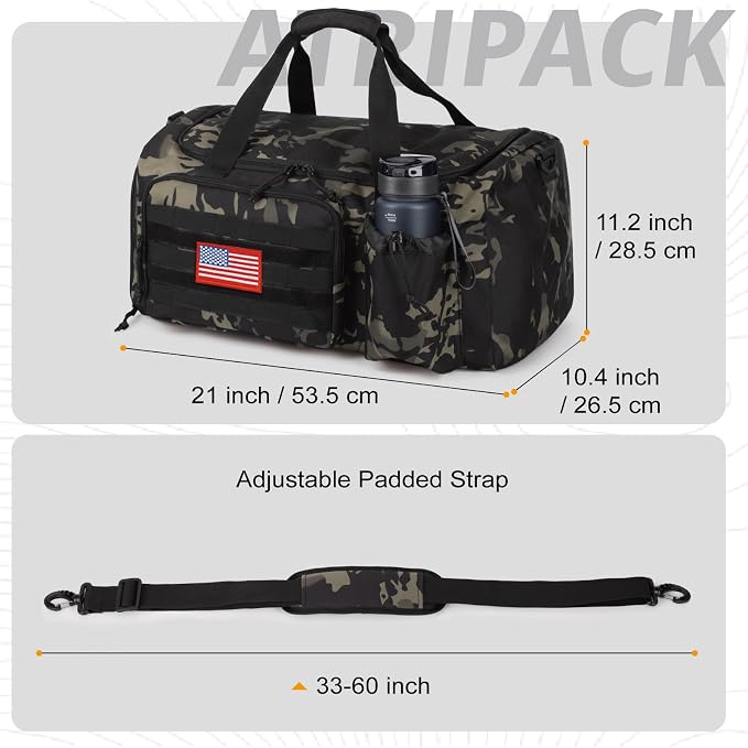 Tactical Gym Bag for Men, 40L Large Capacity Duffle Bags - Image 4