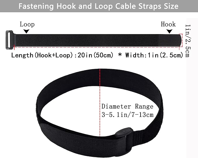 10 Pack Reusable Fastening Cable Ties and Cable Straps, Adjustable - Image 3