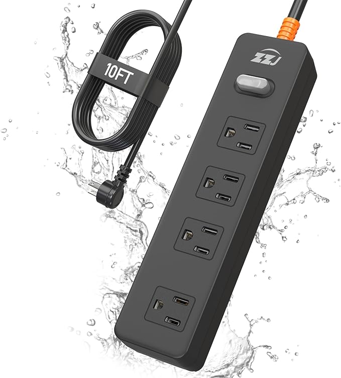 Outdoor Power Strip Weatherproof, IPX6 Waterproof Surge Protector by ZZJPowerStrip
