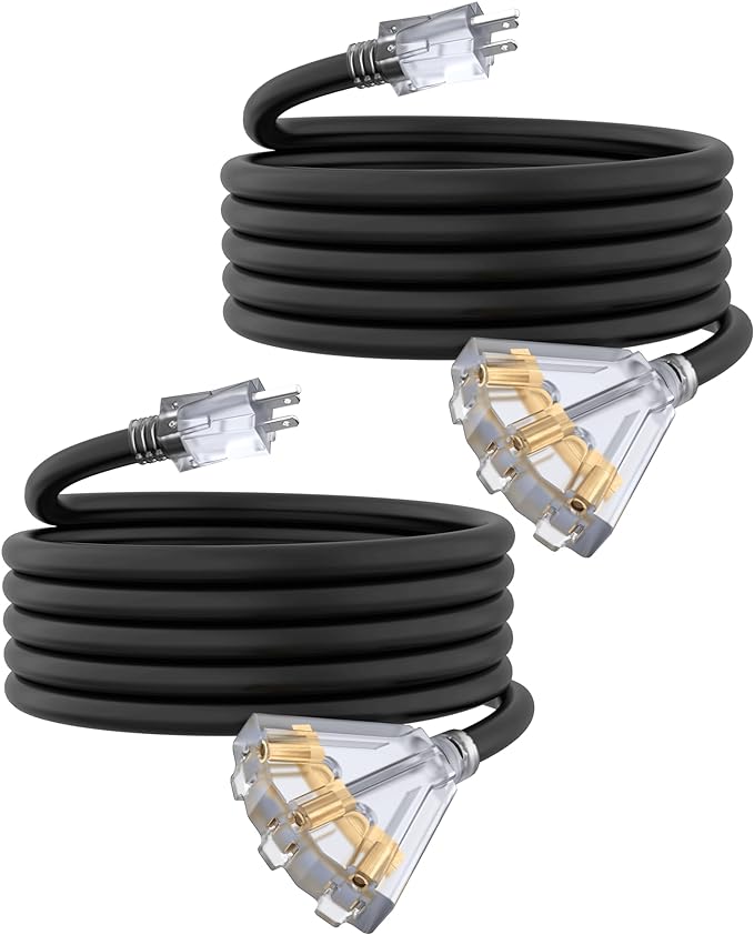 10Ft 12 Gauge Outdoor Extension Cord by PLUGTUL