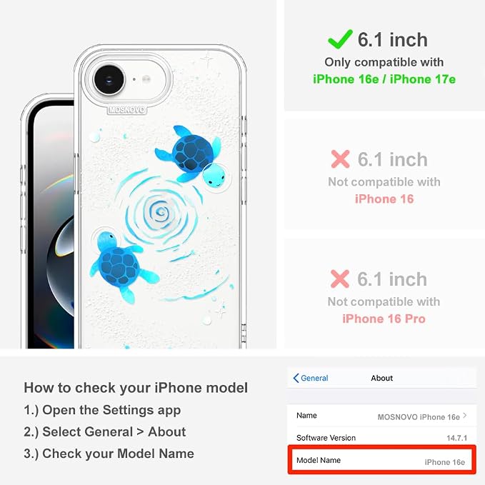 MOSNOVO for iPhone 17e Case/iPhone 16e Case, Shockproof Military-Grade - Image 2