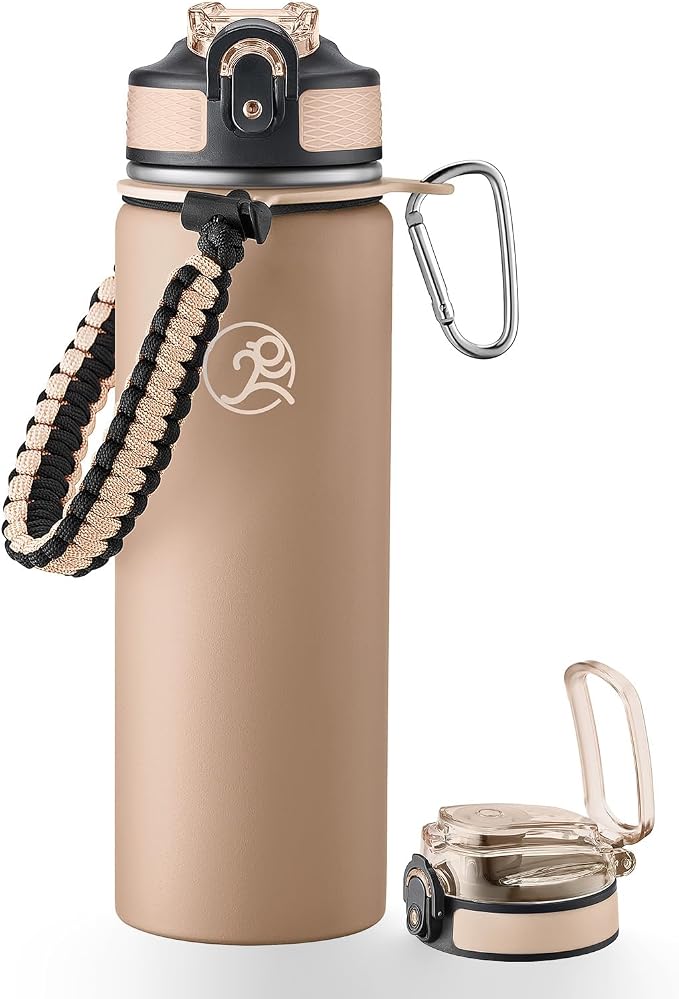 GOSWAG Insulated Sports Water Bottle, 24oz 2 Lids, Stainless Steel Water Bottles by GOSWAG