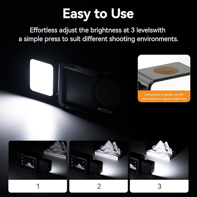 ULANZI LM18 Vlogging Light Mini LED Action Camera Video Light Magnetic - Image 5