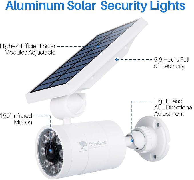 Solar Motion Sensor Light Outdoor of 2, Motion Sensor Solar Lights Aluminum - Image 3