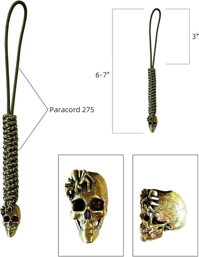 Handmade Lanyards with Brass Beads – Paracord 550 Survival Gear Leash - Image 4