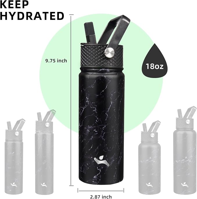 Konokyo 18 oz Insulated Water Bottle Stainless Steel Sport Bottles - Image 5