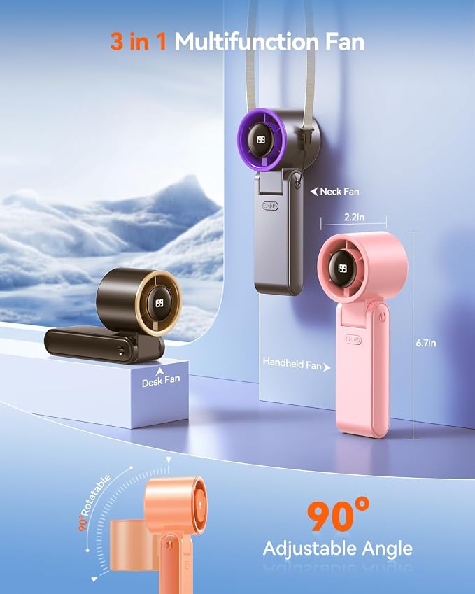 Portable Handheld Turbo Fan, 199 Gear Speed, 24 Hs Cooling Time, 5500mAh - Image 5