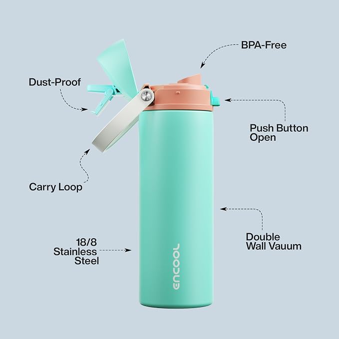 Insulated Water Bottle with Straw - Image 4