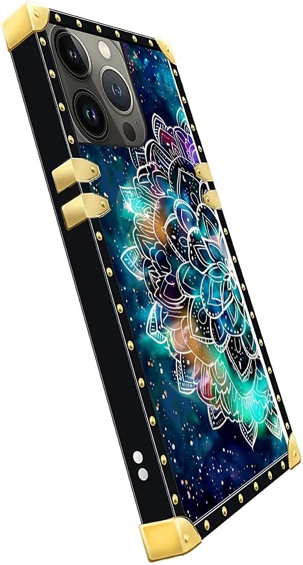 Compatible with iPhone 14 Pro Case, Starry Sky Colourful Mandala Luxury Golden - Image 4