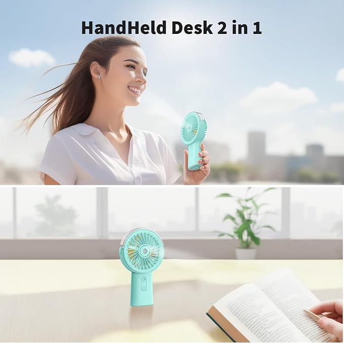 Otlonpe Handheld Misting Fan Portable, Small Personal Hand Held Rechargeable - Image 5