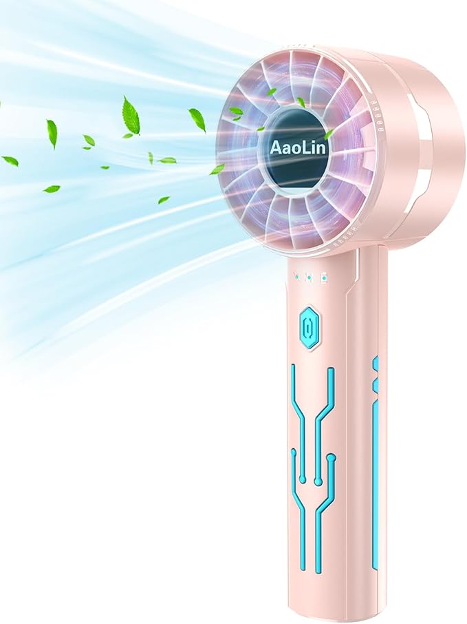 Portable High Speed Mini Handheld Fan, USB Rechargeable Neck Personal Mini Fan by AaoLin