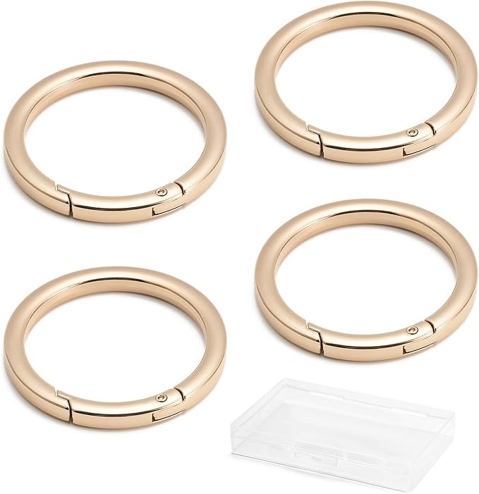 DEVPSISR 4pcs Flat Trigger Spring O Rings, Metal Keychain Ring Round Carabiner - Image 3