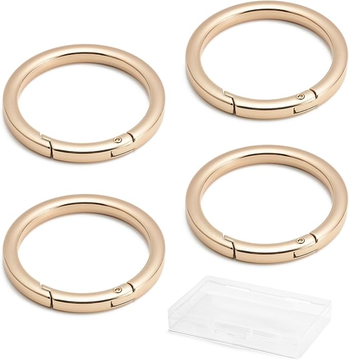 DEVPSISR 4pcs Flat Trigger Spring O Rings, Metal Keychain Ring Round Carabiner - Image 3