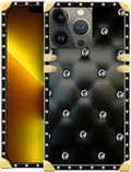Compatible with iPhone 13 Pro Max Case, Shiny Black Sofa Crystal Luxury Golden by Unknown