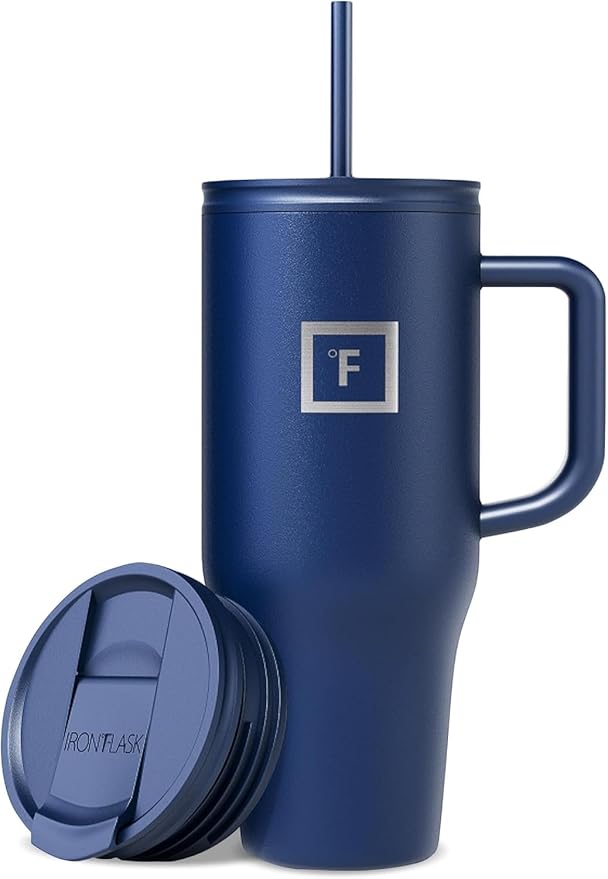 IRON °FLASK Co-Pilot Insulated Mug w/Straw & Flip Cap Lids by IronFlask