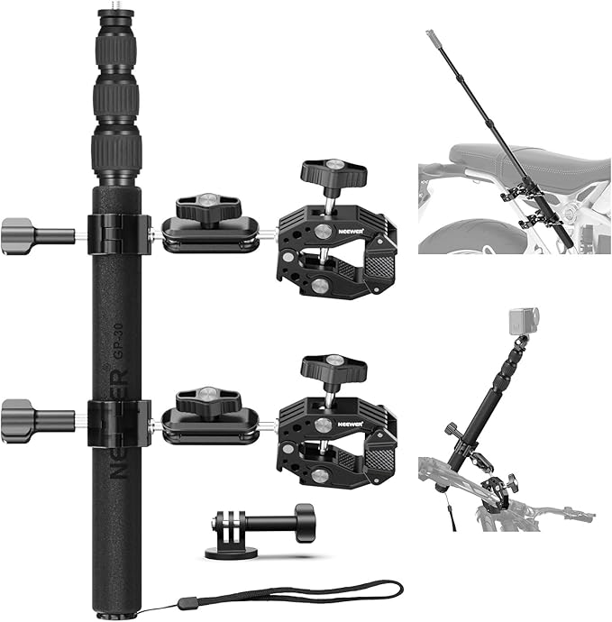 NEEWER Motorcycle Camera Mount Kit, Bicycle Handlebar Invisible Selfie Stick by Neewer