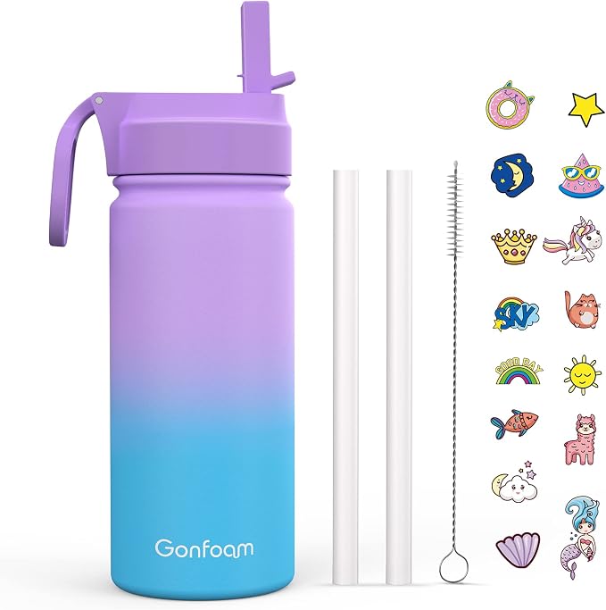 Kids Water Bottle, 16oz Water Bottles by Gonfoam
