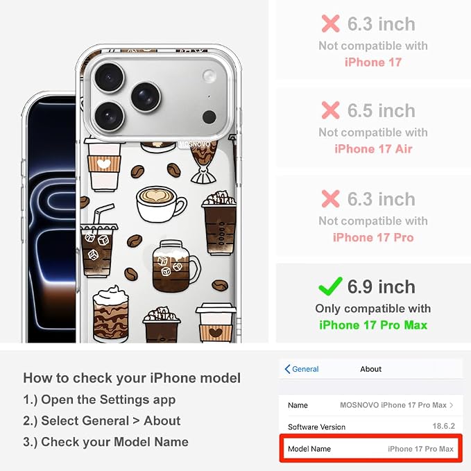 MOSNOVO for iPhone 17 Pro Max Case | Military Grade 6.6ft Drop Tested | Camera - Image 2