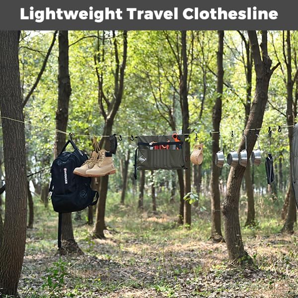 onewind Campsite Storage Line, 6m/19ft Camping Clothesline Hanging Gear - Image 2