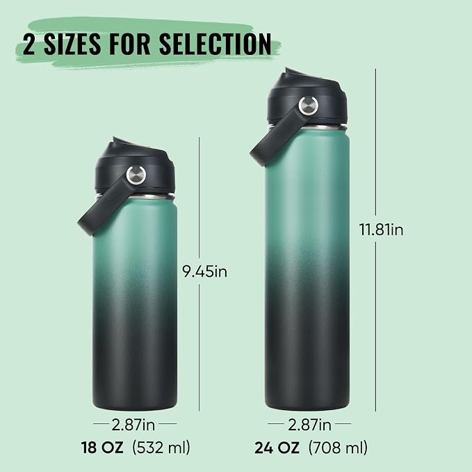 Fijinhom 24oz Insulated Stainless Steel Water Bottle, Wide Mouth Double Wall - Image 2