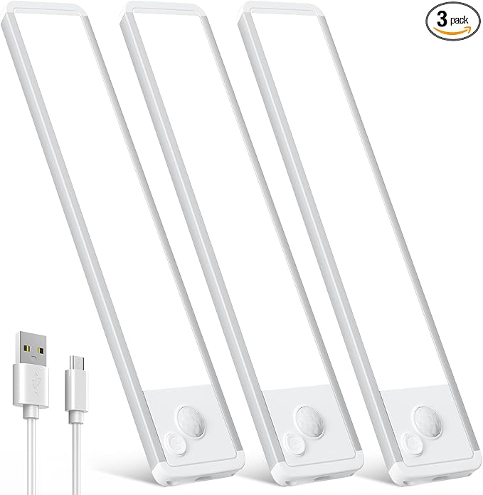 Under Cabinet Motion Sensor Lighting: 12 Inch Dimmable Rechargeable Lights by Vozuji