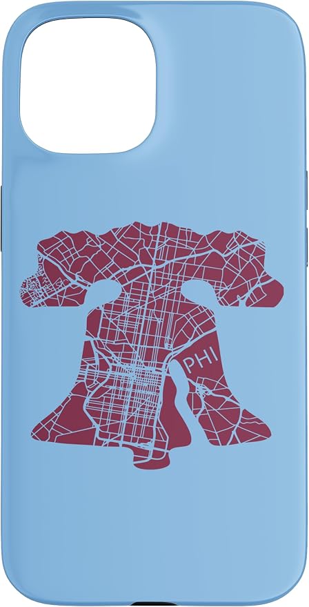 Philadelphia Street Map Liberty Bell Vintage Maroon Philly Case by Unknown