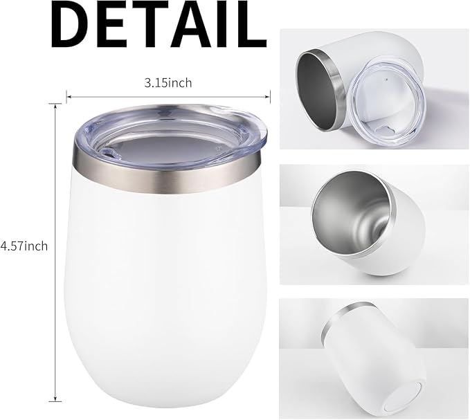 12oz/6 Pack Wine Tumbler Glasses - Image 2