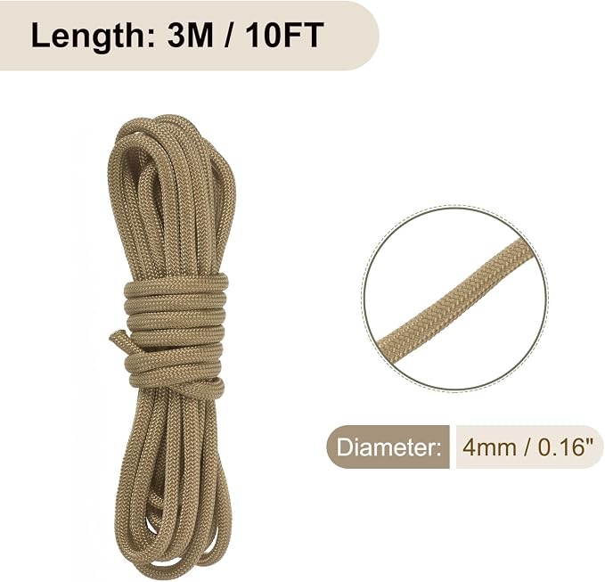 550 Paracord Rope 10ft, 4mm Thin Paracord Nylon Cord 7-Strand Core - Image 2