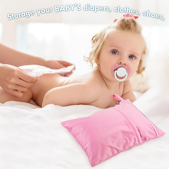 Kenning 6 Pack Wet Dry Bags Waterproof Reusable Cloth Diaper Storage Pouches - Image 5