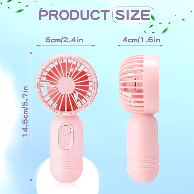 Rossesay 6 Pcs Mini Portable Fan Bulk Cute Handheld Lightweight Small Little - Image 2