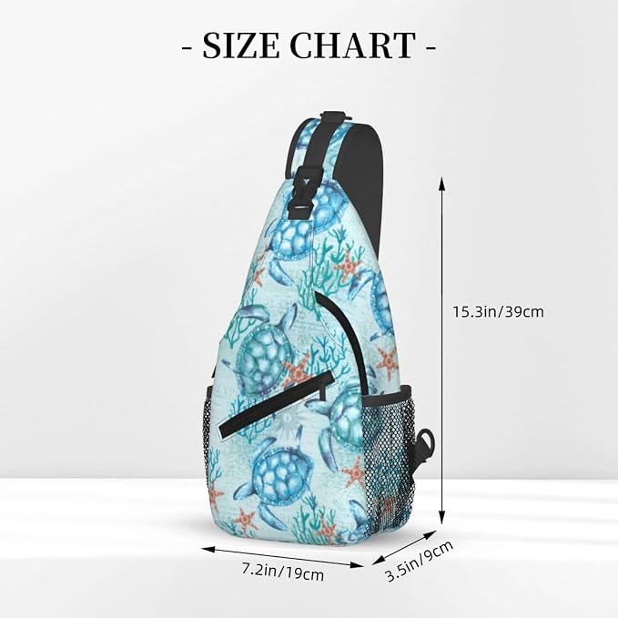 Sea Turtle Sling Backpack for Women Men - Image 3