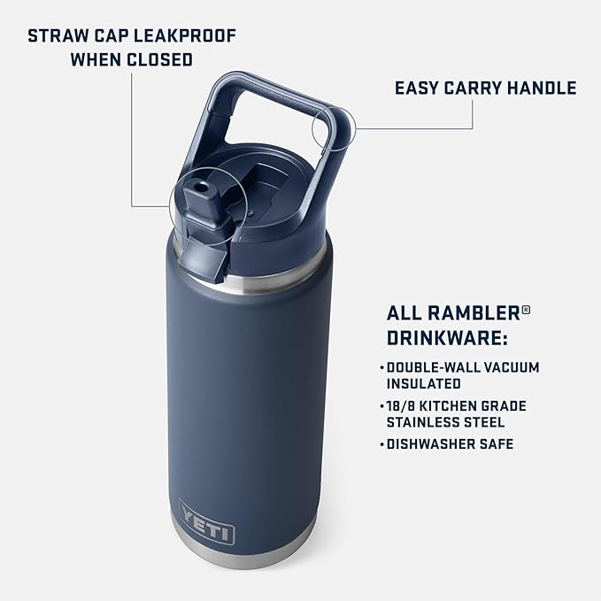 YETI Rambler 26 oz Bottle, Vacuum Insulated, Stainless Steel - Image 2
