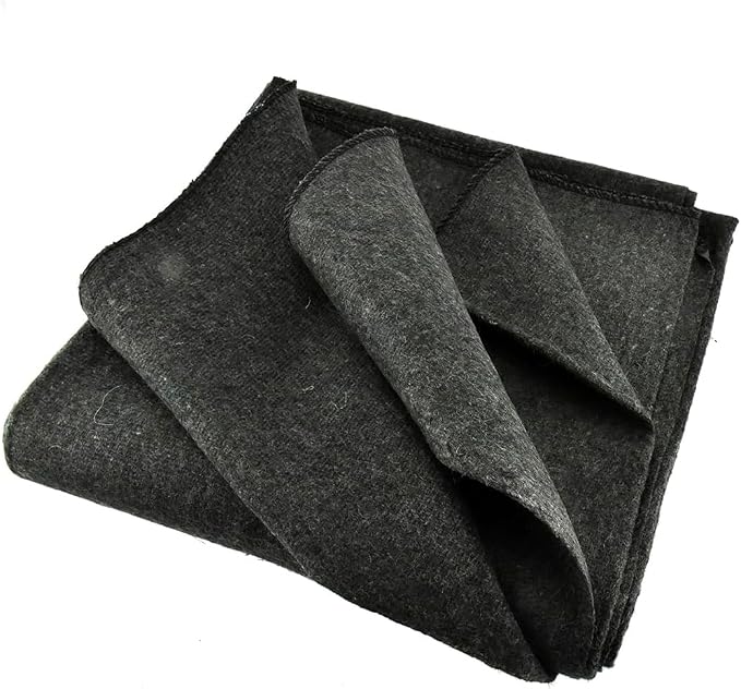 SE 51"x 80" Multipurpose Gray Wool Blanket by SE
