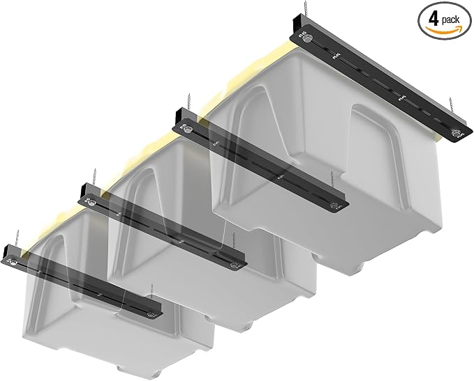 TORACK Garage Ceiling Bin Storage Rack, Overhead Tote Storage Rail System Heavy by TORACK