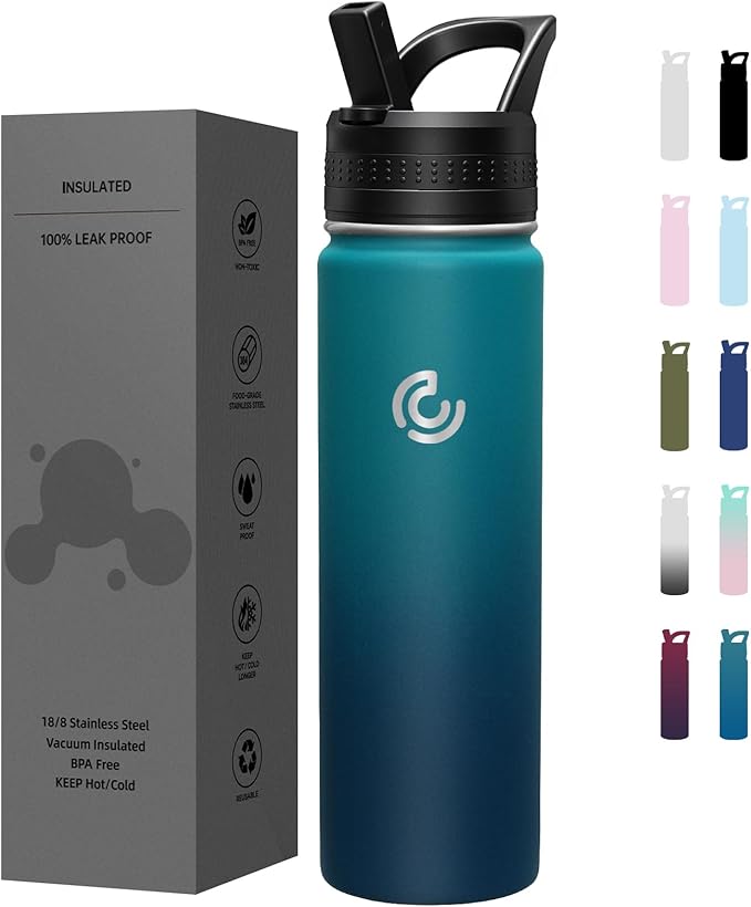 COKTIK 22oz Sports Water Bottle, Stainless Steel Water Bottle by coktik