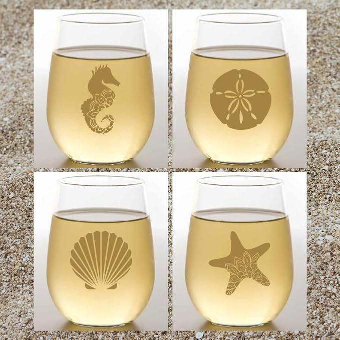Set of 4 Shatterproof Designer 16 oz Plastic Wine Glasses MADE in the USA - Image 2