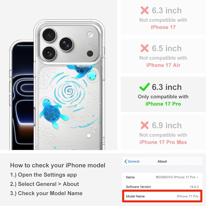 MOSNOVO for iPhone 17 Pro Case | Military Grade 6.6ft Drop Tested | Camera - Image 2