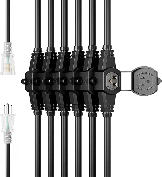50FT Outdoor Extension Cord, 16 Gauge SJTW 5-15R Cable Male Plug to Female - Image 3