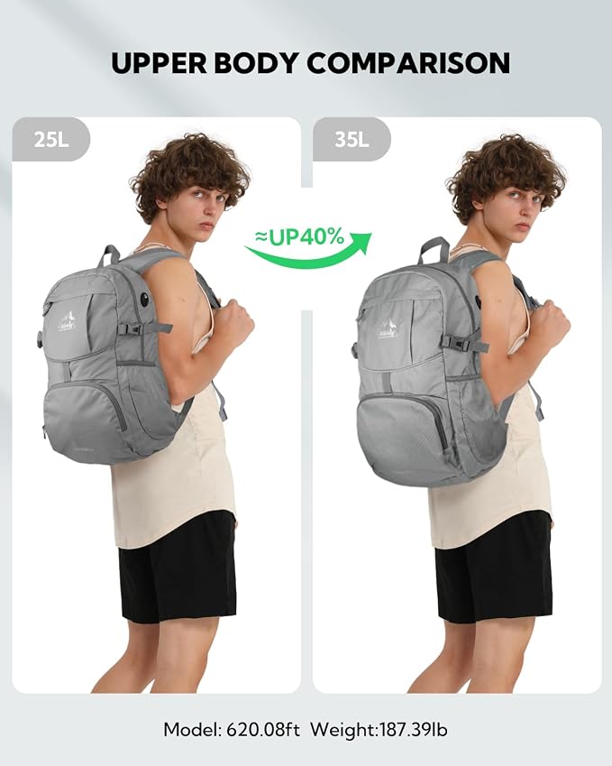 WATERFLY Hiking Packable Daypack Backpack: 35L Ultra Lightweight Day Pack - Image 2