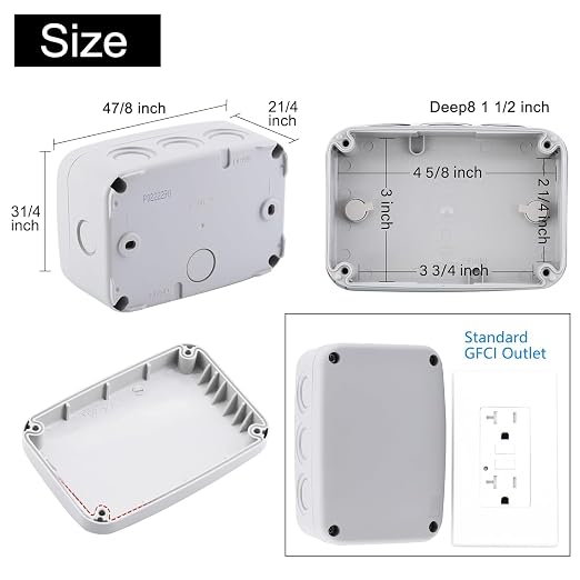 Outdoor Junction Box, Nineleaf White IP66 Weatherproof Electrical Project Boxes - Image 3