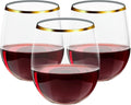 FOCUSLINE 32 Pack 12 OZ Plastic Wine Glasses, Stemless Disposable Wine Cups by FOCUSLINE