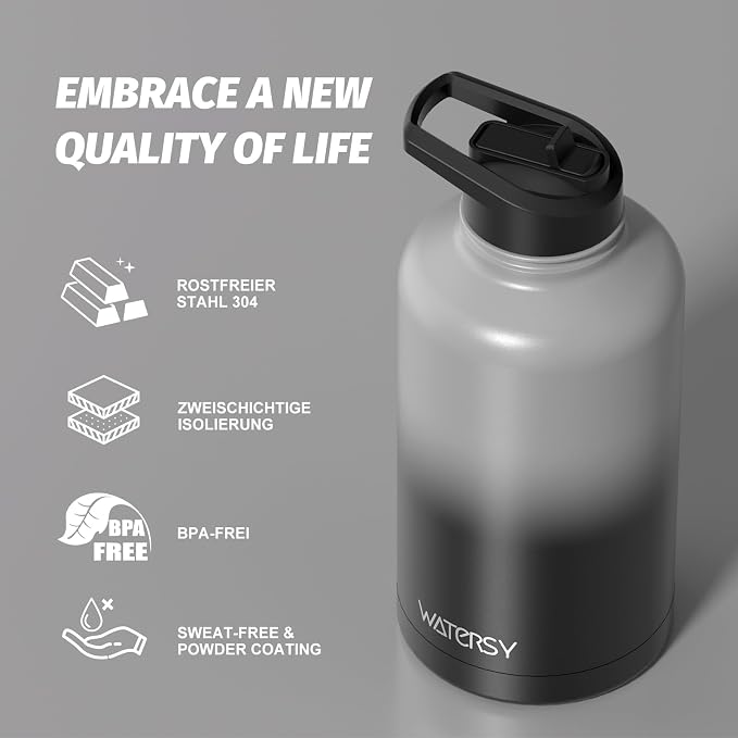 64oz Insulated Water Bottle, BPA Free&Leak Proof, Half Gallon Stainless Steel - Image 8