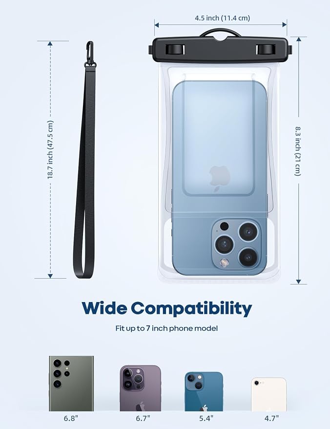 Lamicall 2PCS Waterproof Phone Pouch Floating - Image 5