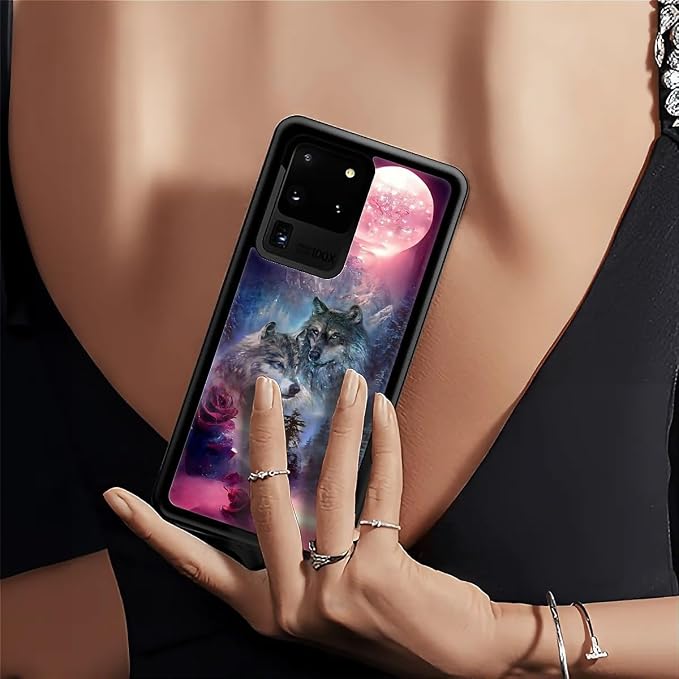 for Samsung Galaxy S20 Ultra Case, Star Two Wolfs Howling Pattern Graphic - Image 6