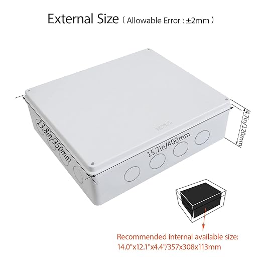 LeMotech Junction Box, Electrical Box IP65 Water Resistant Dustproof ABS - Image 2