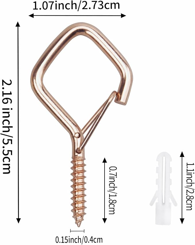 30 Pcs Rose Gold Eye Hooks Screw Heavy Duty, Ceiling Hooks - Image 2