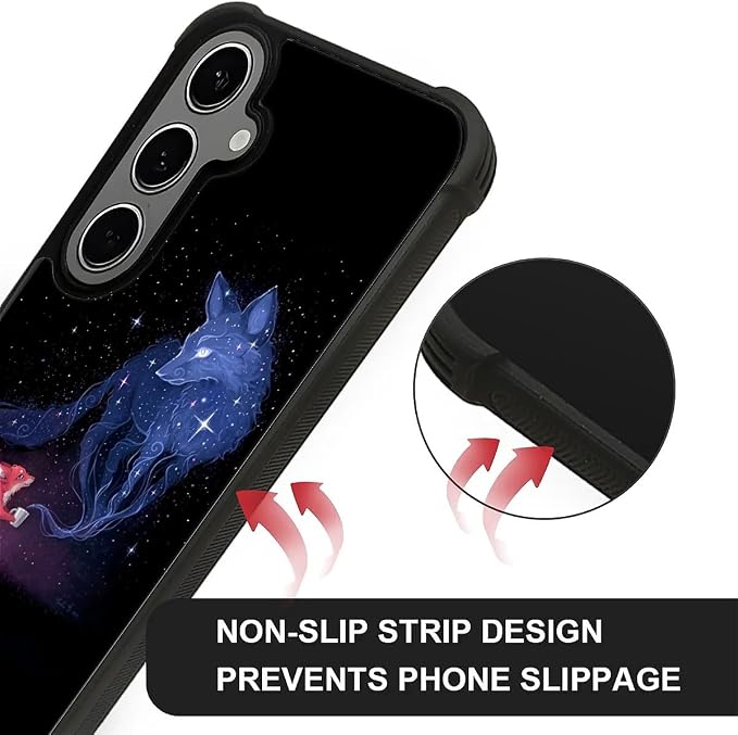 for Samsung Galaxy S24 S25 Plus Case, Galaxy Fox Wolf Pattern Graphic Design - Image 5